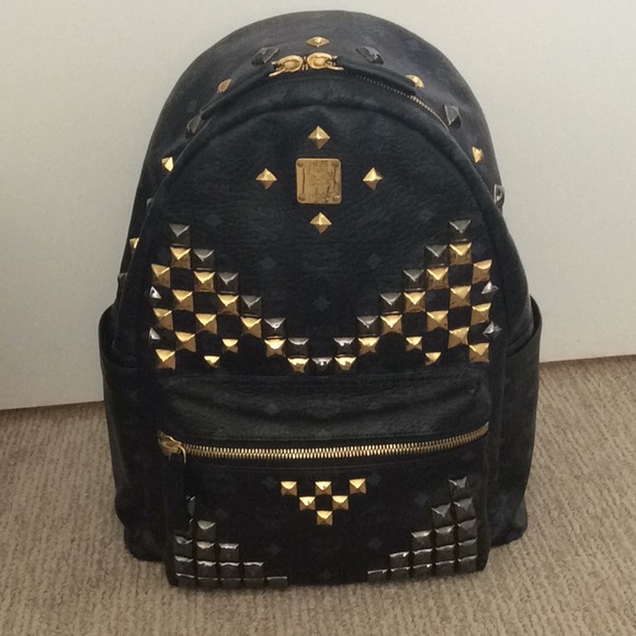 Authentic MCM Backpack Large Stark Front Studded main image 4